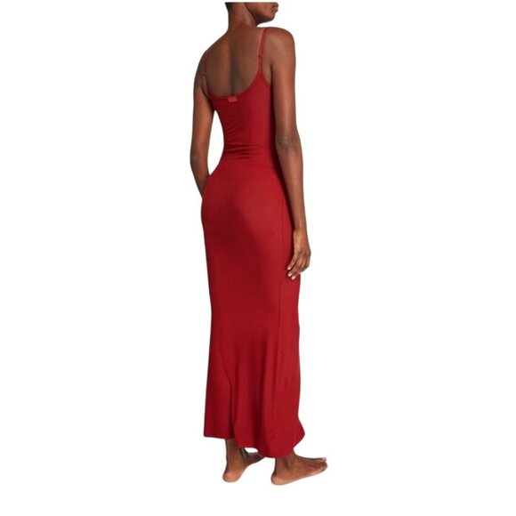 Skims Red Soft Lounge Long Maxi Slip Dress L - Picture 3 of 10